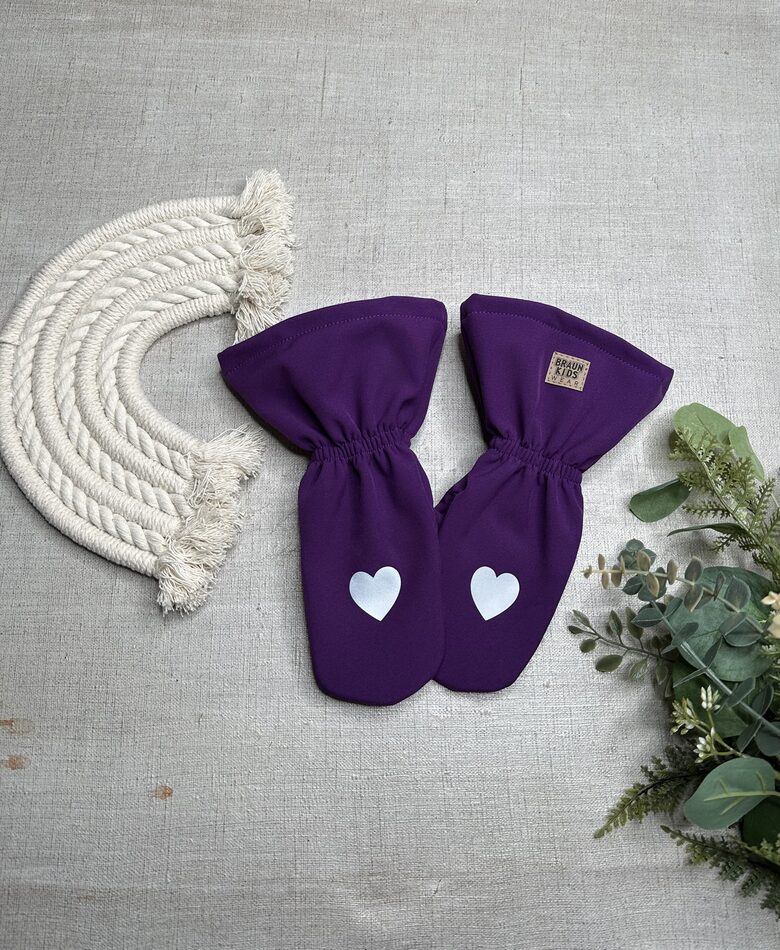 Gatavi starpsezonas softshell cimdi - Tumši violeti BEZ ĪĶŠĶA