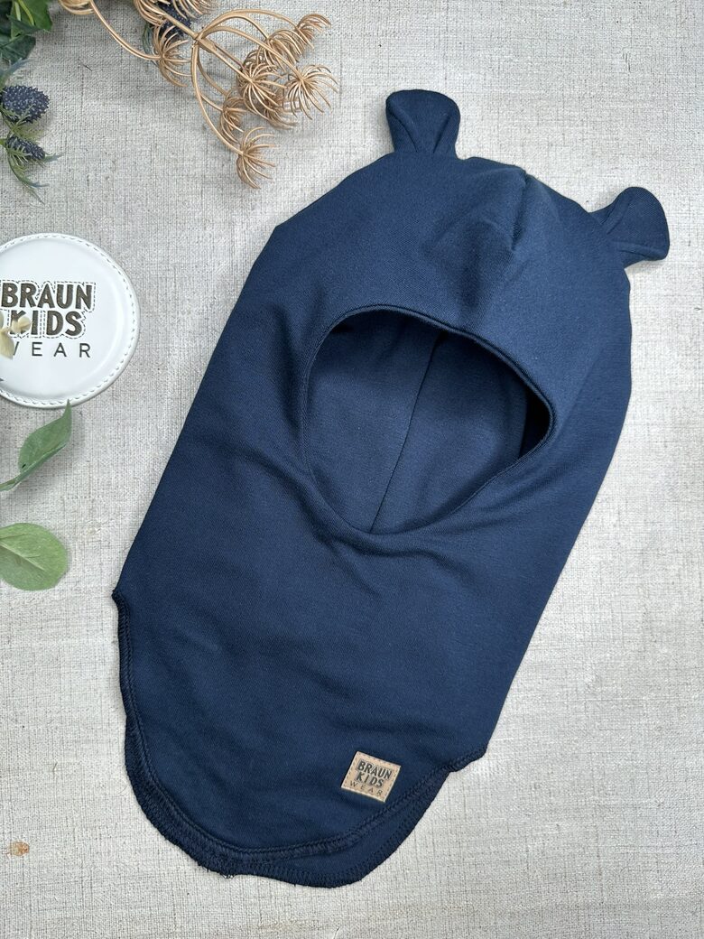 Starpsezonas ķivercepure ar lāča austiņām - Tumši zila 