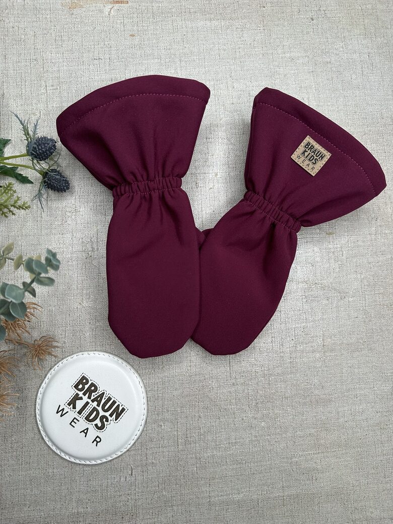 Starpsezonas softshell cimdi - vīna sarkani 