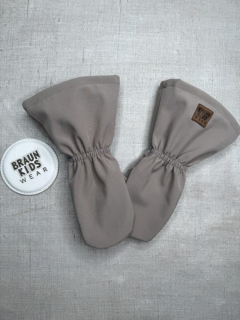 Ready-to-Ship Spring Autumn Softshell Mittens - light taupe