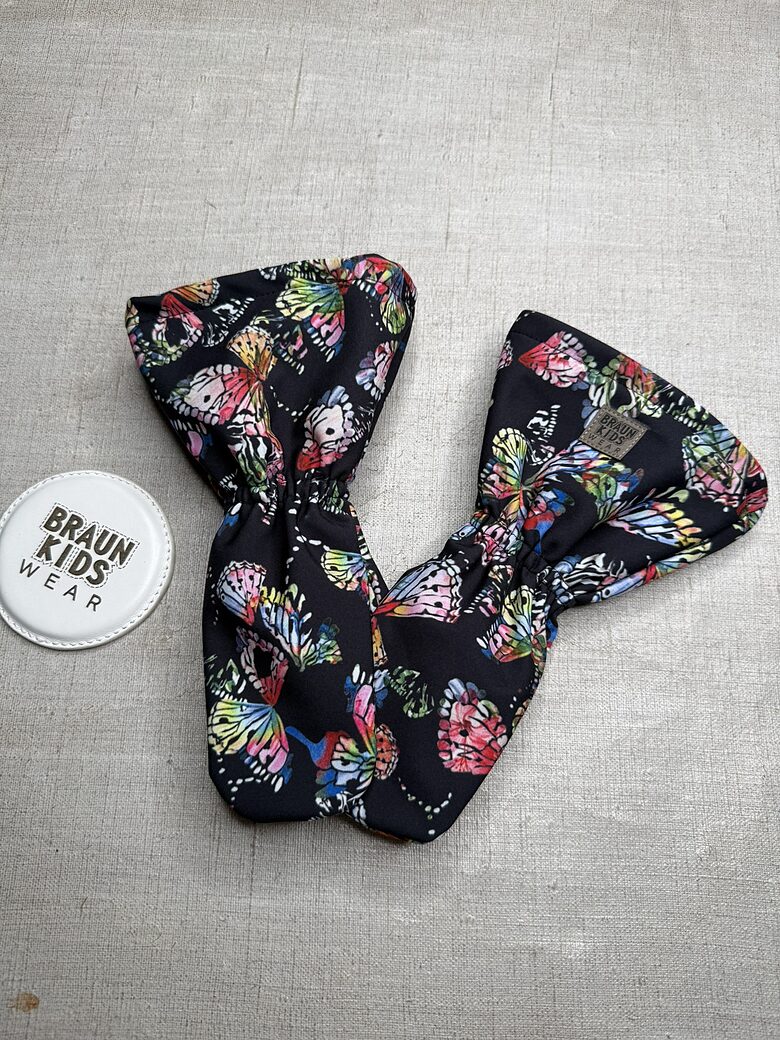 Ready-to-Ship Spring Autumn Softshell Mittens - Abstract Butterflies