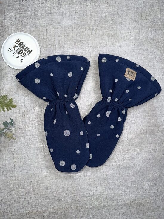 Starpsezonas softshell cimdi  - Tumši zili ar atstarojošiem punktiņiem