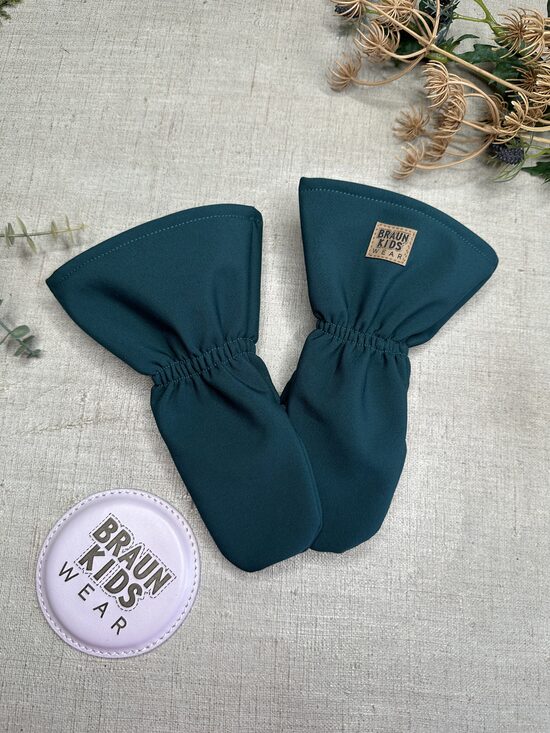 Ready-to-Ship Spring Autumn Softshell Mittens - Petrol