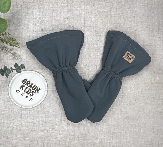 Ready-to-Ship Spring Autumn Softshell Mittens - Old Blue