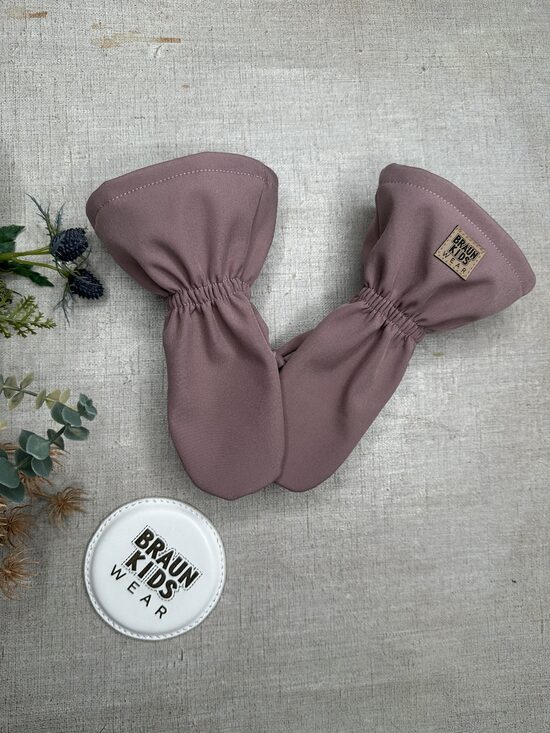 Starpsezonas softshell cimdi - pūderrozā ar raibu plaukstiņu