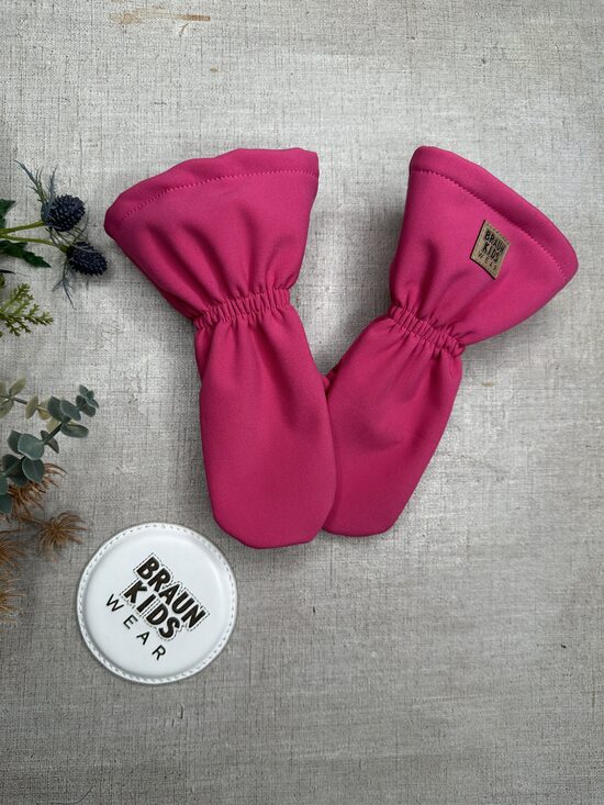 Ready-to-Ship Spring Autumn Softshell Mittens - Fuchsia