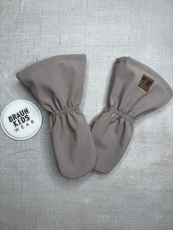 Ready-to-Ship Spring Autumn Softshell Mittens - light taupe