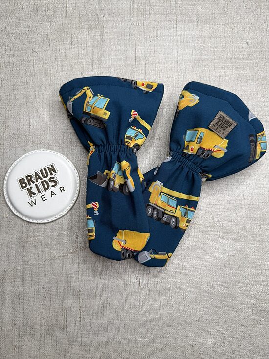 Ready-to-Ship Spring Autumn Softshell Mittens - yellow techique