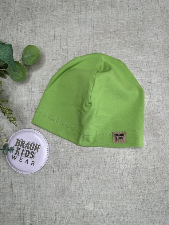 Plānais beanie (kokvilnas trikotāža vienā kārtā) - salātzaļa 48.izm