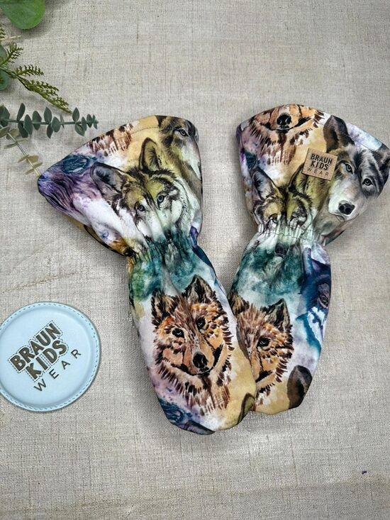 Ziemas softshell cimdi bērniem ar flīsa oderi - Vilki