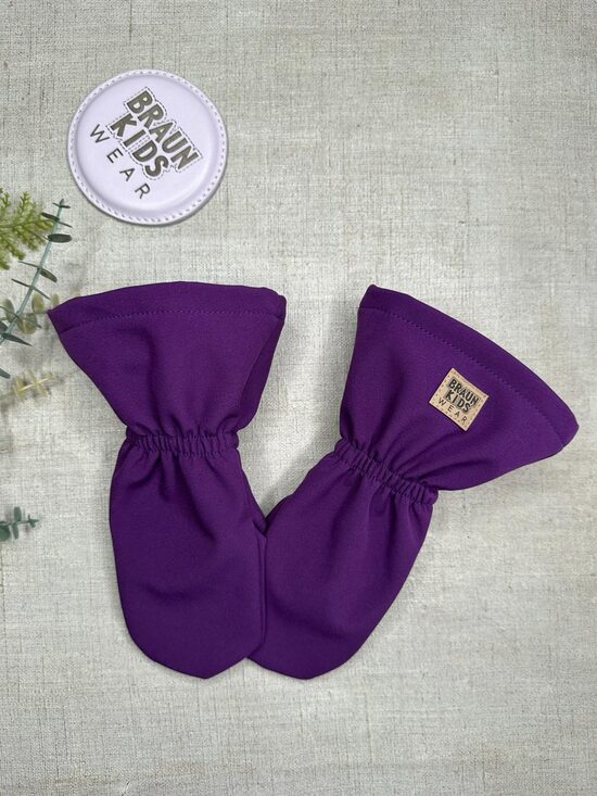 Ziemas softshell cimdi bērniem ar flīsa oderi  -  Tumši violeti