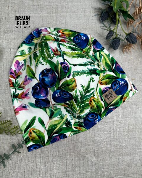 Plānais beanie (kokvilnas trikotāža vienā kārtā) - mellenes 48.izm