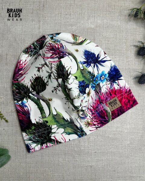 Plānais beanie (kokvilnas trikotāža vienā kārtā) -košie dadži 50izm