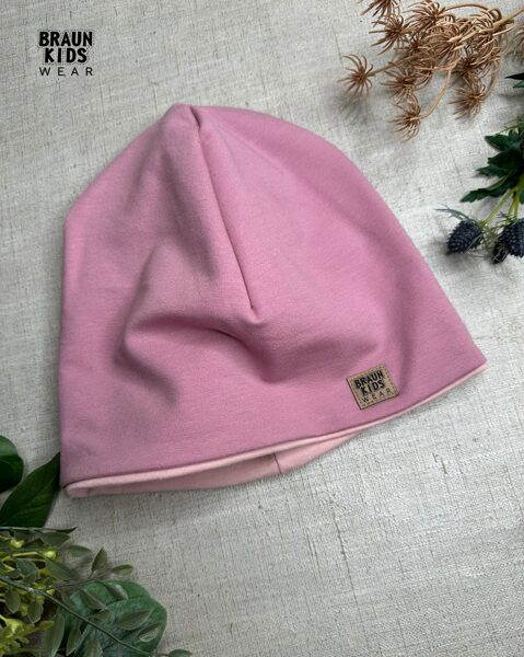 Starpsezonas beanie cepure - veci rozā 54-56.izm