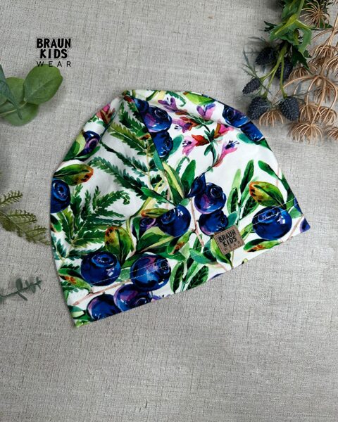 Plānais beanie (kokvilnas trikotāža vienā kārtā) - mellenes 50.izm