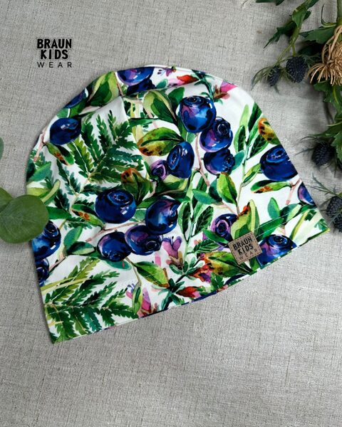 Plānais beanie (kokvilnas trikotāža vienā kārtā) - mellenes 52.izm