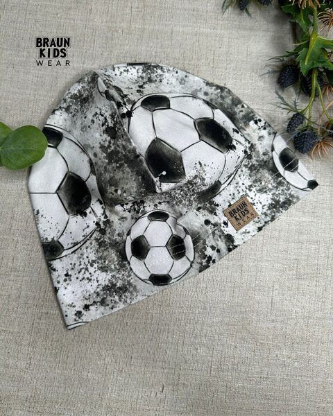 Plānais beanie (kokvilnas trikotāža vienā kārtā) - Futbola bumbas 52.izm